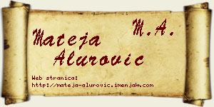 Mateja Alurović vizit kartica